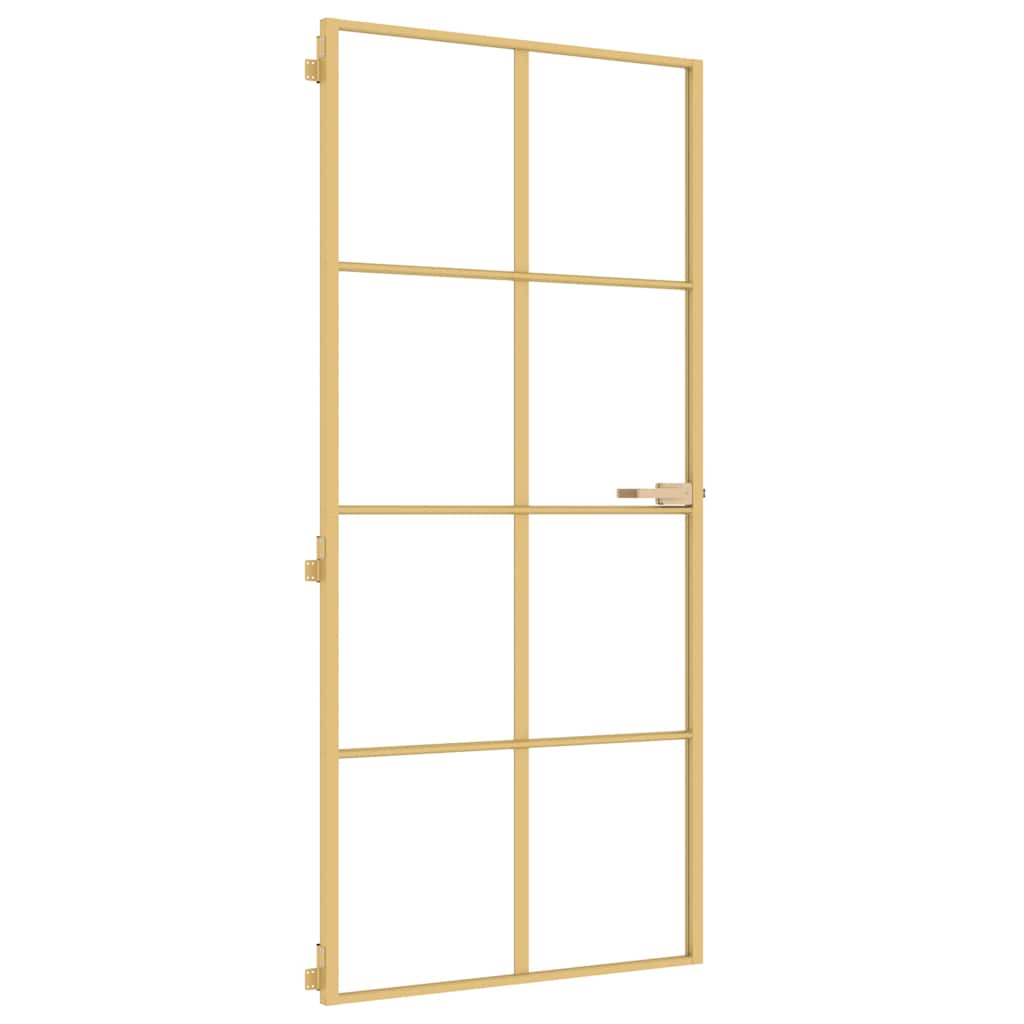 Porta Interni Vetro Temperato Alluminio Oro 93x201,5cm