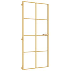 Porta Interni Vetro Temperato Alluminio Oro 93x201,5cm