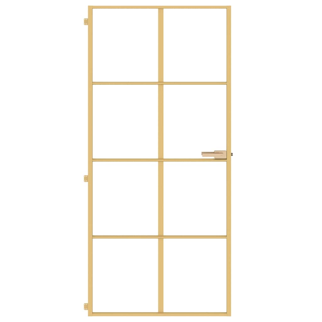 Porta Interni Vetro Temperato Alluminio Oro 93x201,5cm