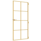 Porta Interni Vetro Temperato Alluminio Oro 93x201,5cm