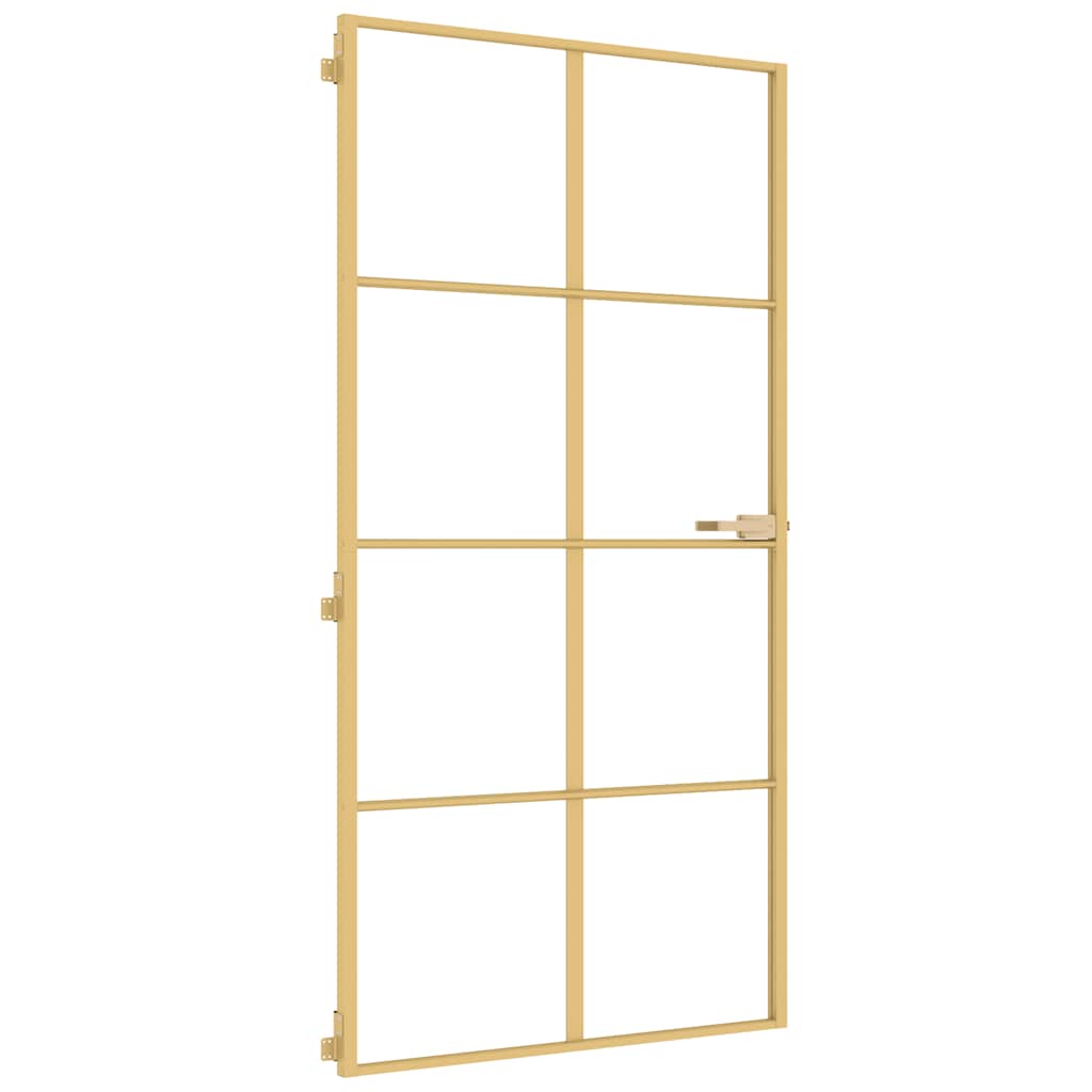 Porta Interni Sottile Oro Vetro Temperato Alluminio 102,5x201,5 cm