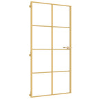 Porta Interni Sottile Oro Vetro Temperato Alluminio 102,5x201,5 cm