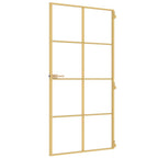 Porta Interni Sottile Oro Vetro Temperato Alluminio 102,5x201,5 cm