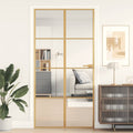 Porta Interni Sottile Oro Vetro Temperato Alluminio 102,5x201,5 cm