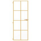 Porta Interna Sottile Oro 76x201,5cm Vetro Temperato Alluminio