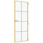 Porta Interna Sottile Oro 76x201,5cm Vetro Temperato Alluminio