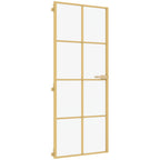 Porta Interni Sottile Oro 83x201,5cm Vetro Temperato Alluminio