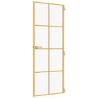 Porta Interni Sottile Oro 83x201,5cm Vetro Temperato Alluminio