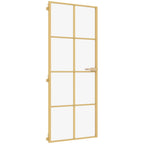 Porta Interni Vetro Temperato Opaco Oro 93x201,5cm Alluminio