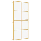 Porta Interni Vetro Temperato Opaco Oro 93x201,5cm Alluminio