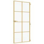 Porta Interni Vetro Temperato Opaco Oro 93x201,5cm Alluminio