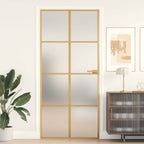 Porta Interni Vetro Temperato Opaco Oro 93x201,5cm Alluminio