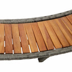 Bordo per Vasca Spa con Portaoggetti e Gradino Polyrattan Grigio
