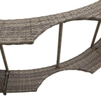 Bordo per Vasca Spa con Portaoggetti e Gradino Polyrattan Grigio