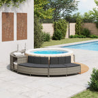 Panche Vasca Idromassaggio con Cuscini 2 pz in Polyrattan Grigio