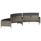 Panche Vasca Idromassaggio con Cuscini 2 pz in Polyrattan Grigio