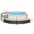 Panche Vasca Idromassaggio con Cuscini 2pz in Polyrattan Nero