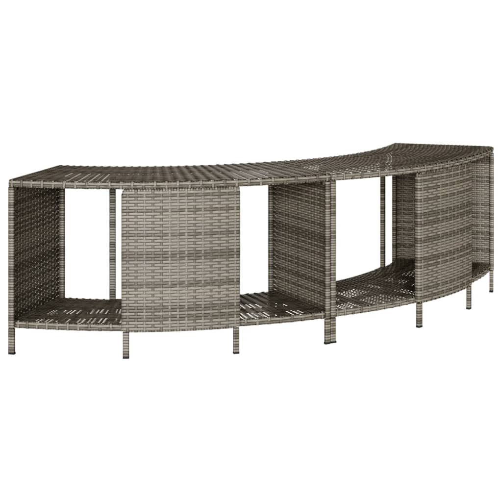 Scaffali Portaoggetti Vasca Idromassaggio 2 pz Polyrattan Grigio