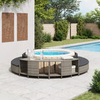 Scaffali Portaoggetti Vasca Idromassaggio 2 pz Polyrattan Grigio