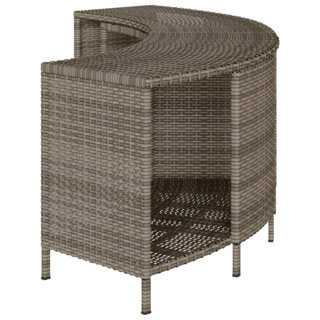 Scaffali Portaoggetti Vasca Idromassaggio 2 pz Polyrattan Grigio
