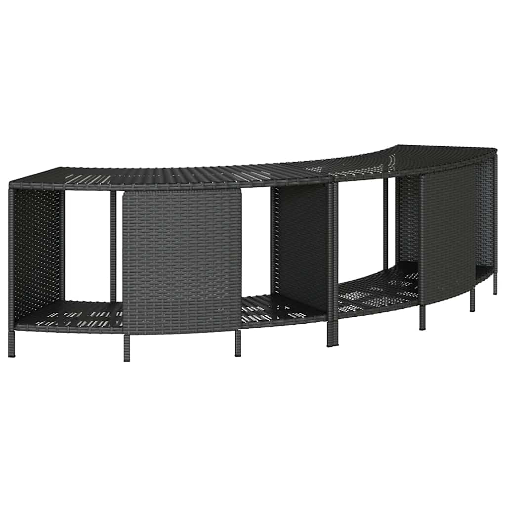 Scaffali Portaoggetti Vasca Idromassaggio 2 pz Polyrattan Nero