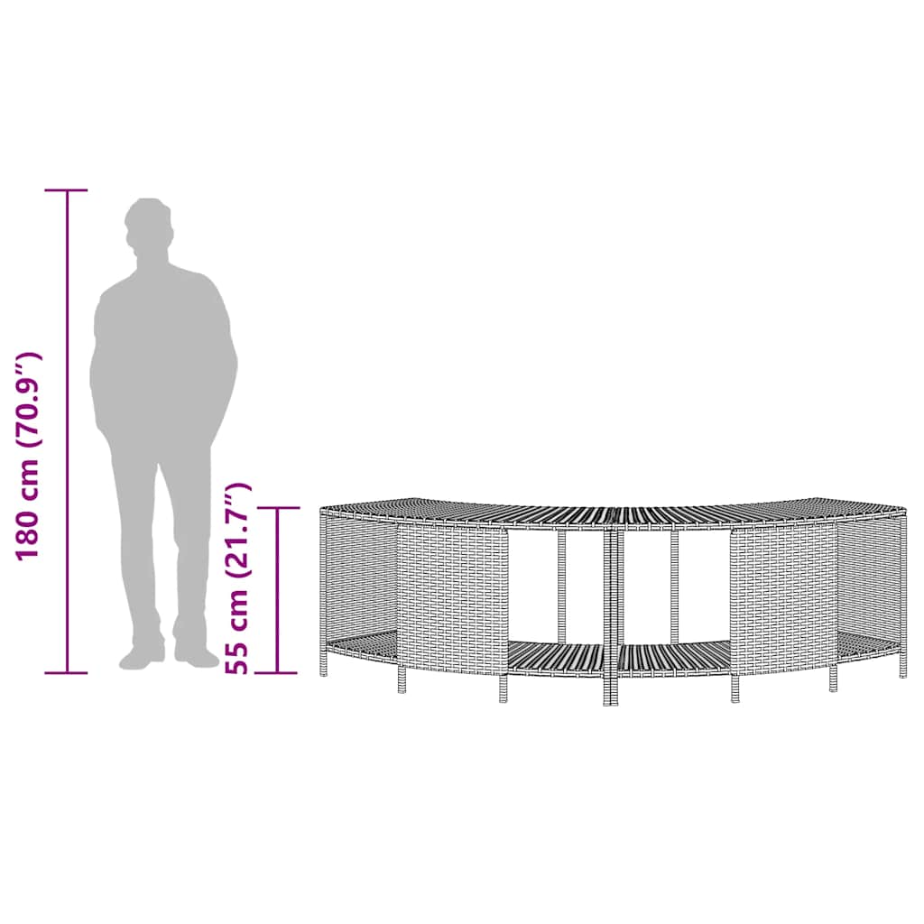 Scaffali Portaoggetti Vasca Idromassaggio 2 pz Polyrattan Nero