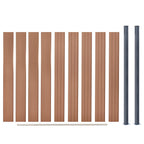 Set Pannello di Recinzione Marrone 180x186 cm in WPC