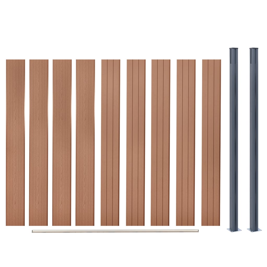 Set Pannello di Recinzione Marrone 180x186 cm in WPC