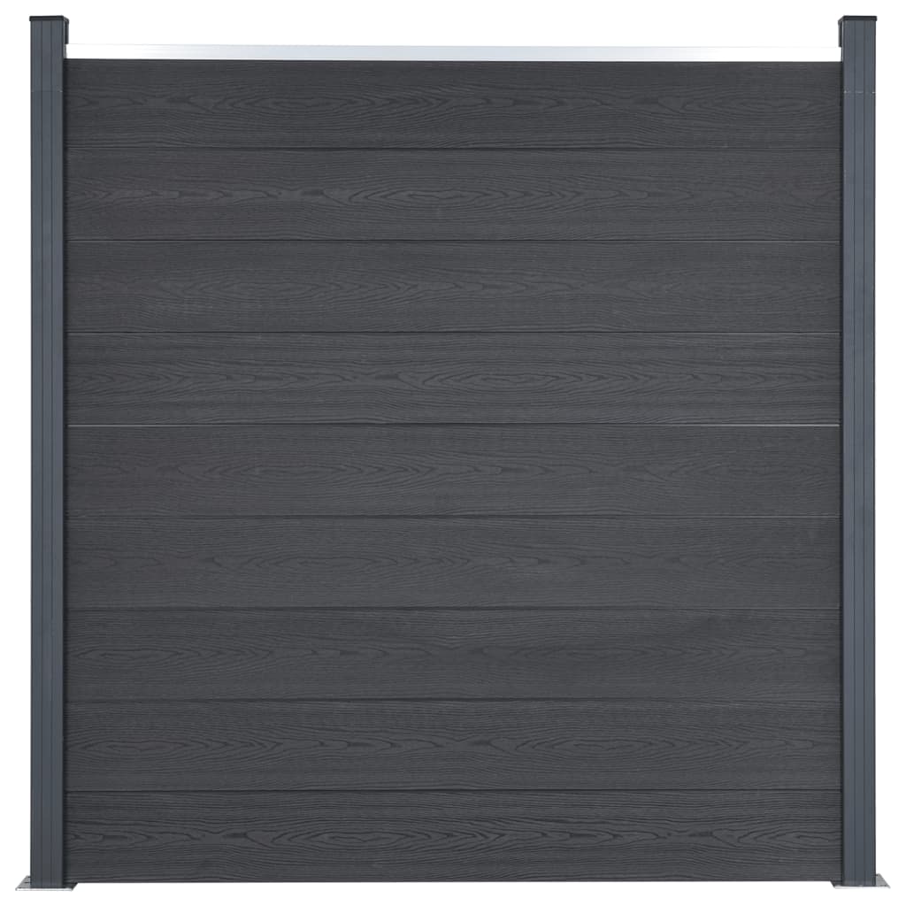 Set Pannello Recinzione WPC Grigio 180x186 cm