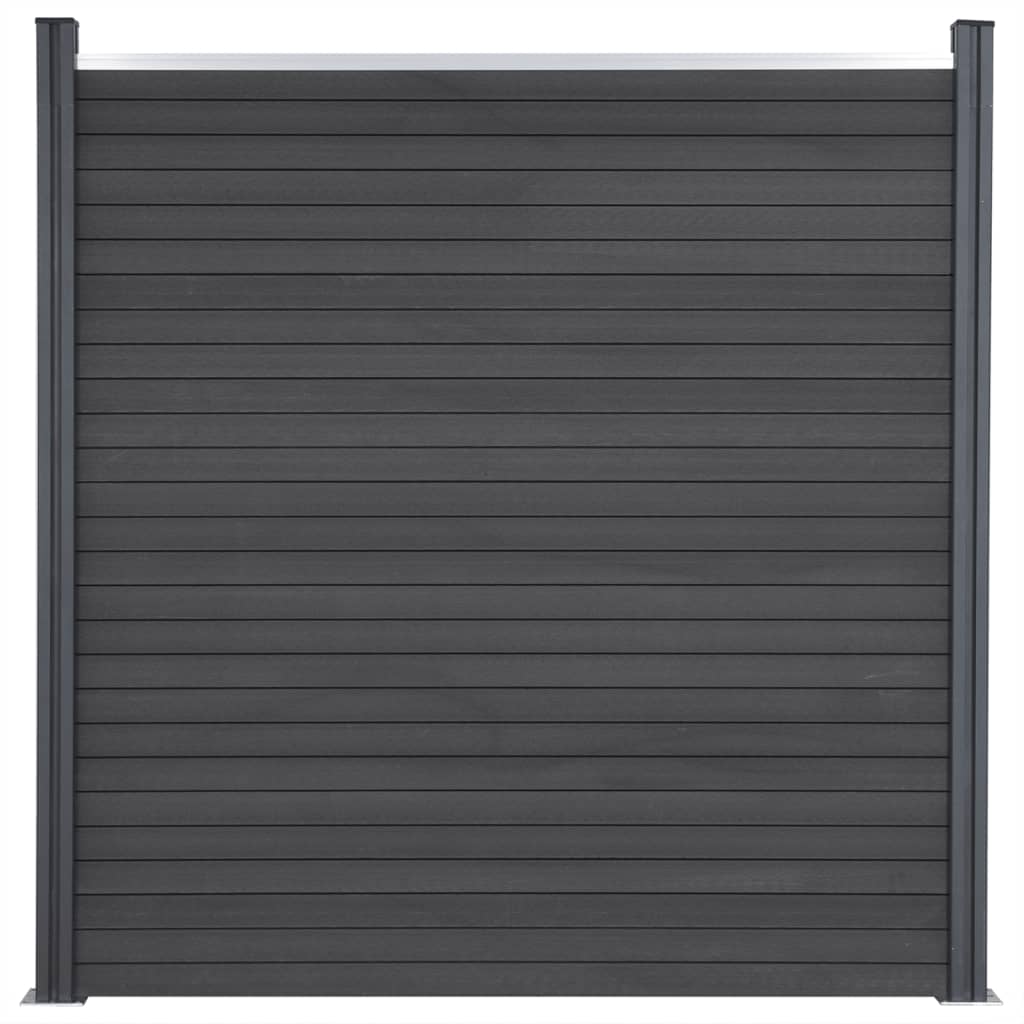 Set Pannello Recinzione WPC Grigio 180x186 cm