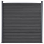 Set Pannello Recinzione WPC Grigio 180x186 cm