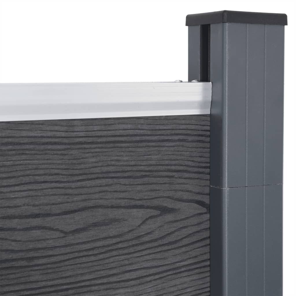Set Pannello Recinzione WPC Grigio 180x186 cm