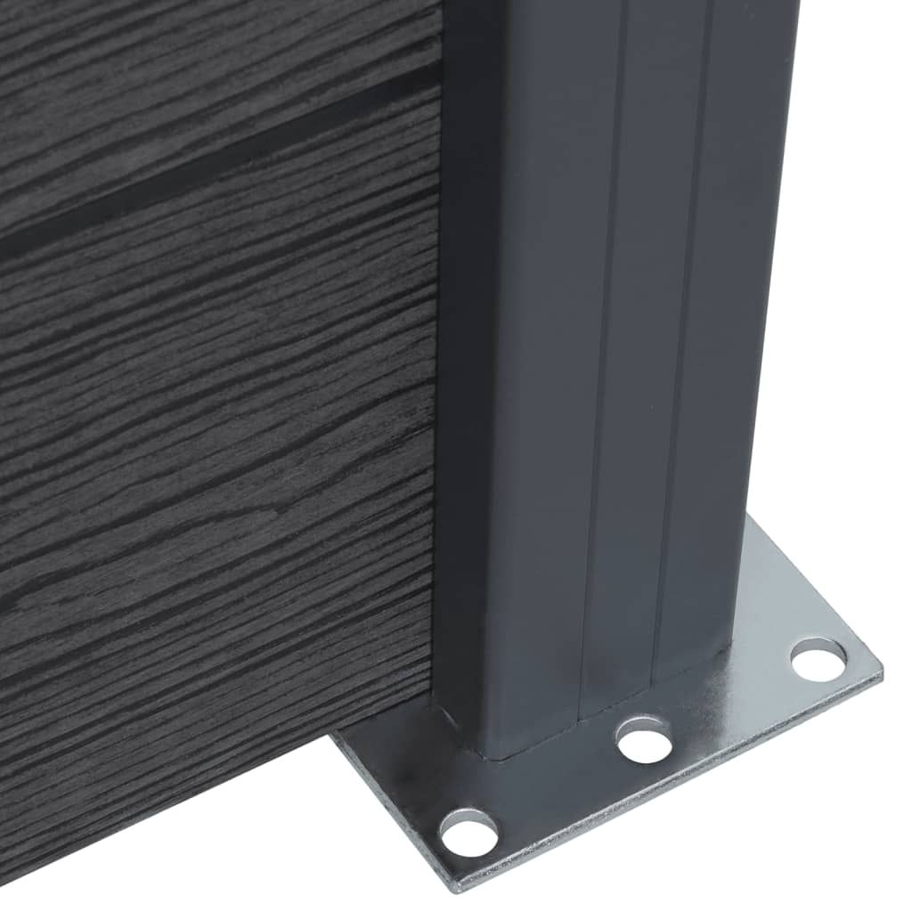 Set Pannello Recinzione WPC Grigio 180x186 cm