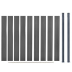 Set Pannello Recinzione WPC Grigio 180x186 cm