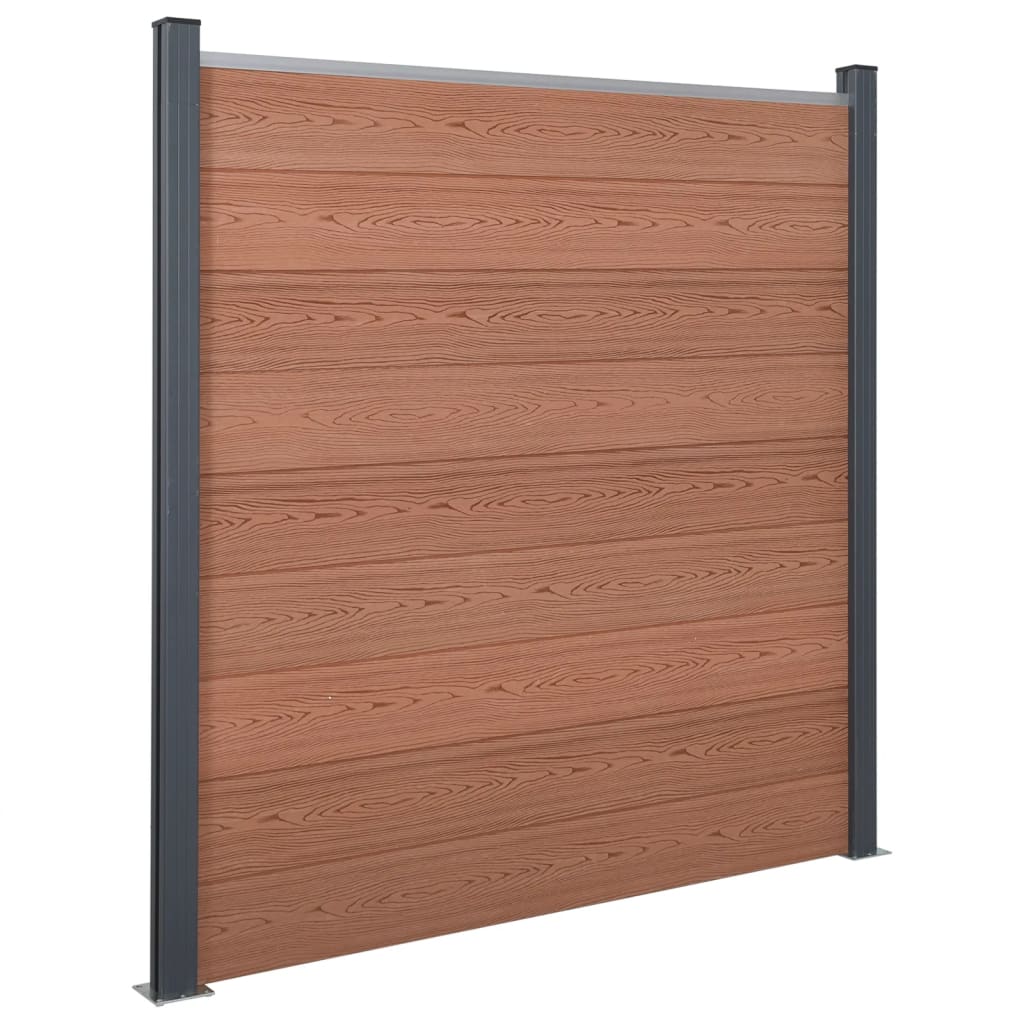 Set Pannello di Recinzione Marrone 526x186 cm in WPC