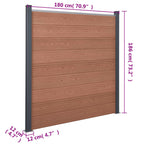 Set Pannello di Recinzione Marrone 526x186 cm in WPC