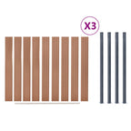 Set Pannello di Recinzione Marrone 526x186 cm in WPC