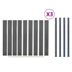 Set Pannello di Recinzione Grigio 526x186 cm in WPC