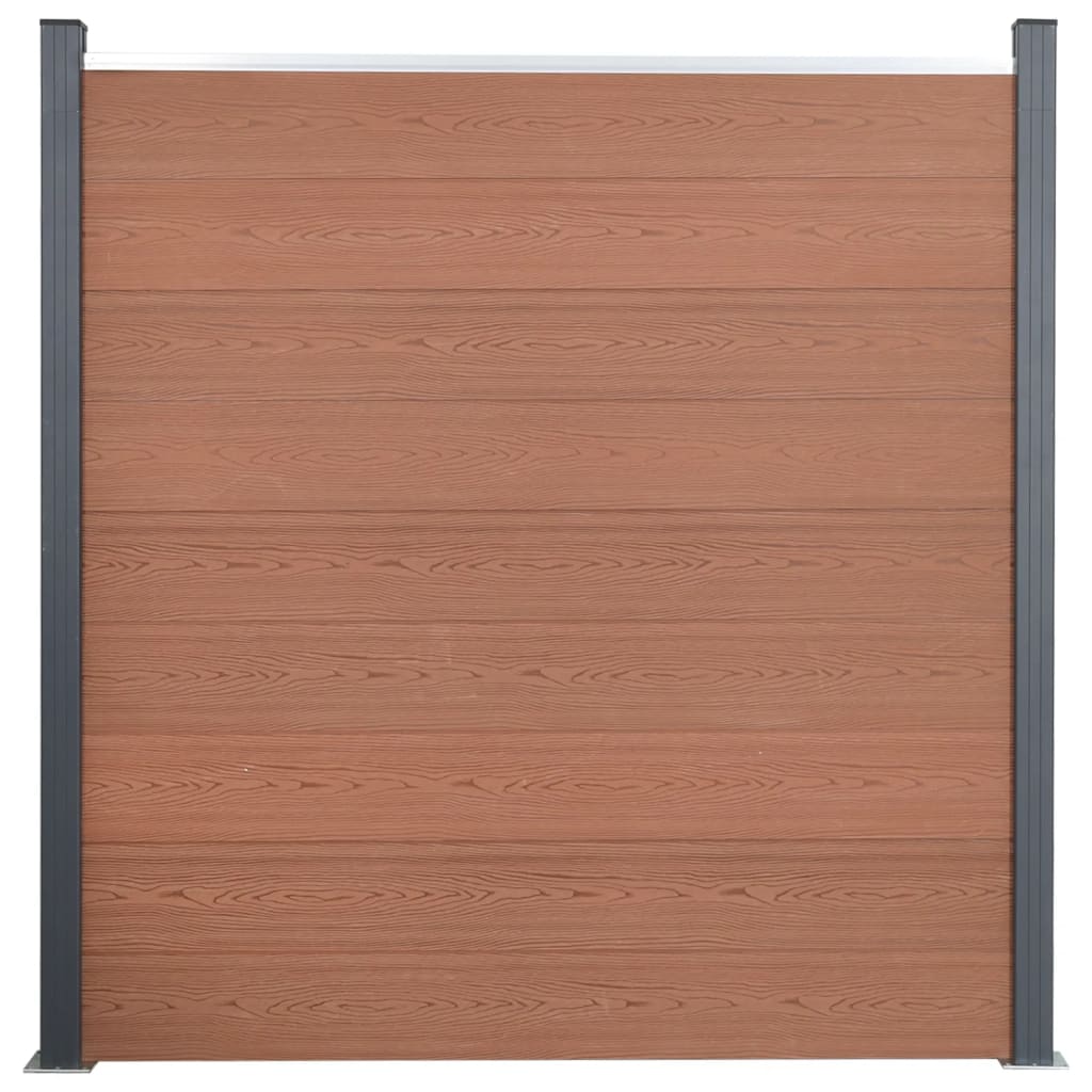 Set Pannello di Recinzione Marrone 353x186 cm in WPC