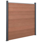 Set Pannello di Recinzione Marrone 699x186 cm in WPC