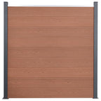 Set Pannello di Recinzione Marrone 699x186 cm in WPC