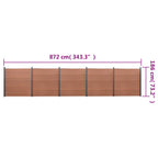 Set Pannello di Recinzione Marrone 872x186 cm in WPC