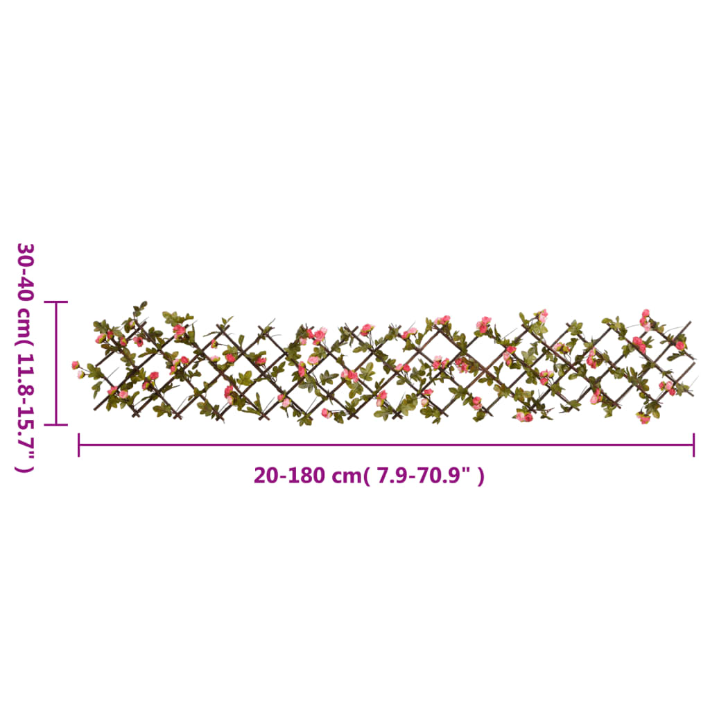 Traliccio Edera Artificiale Espandibile Rosa Scuro 180x20 cm