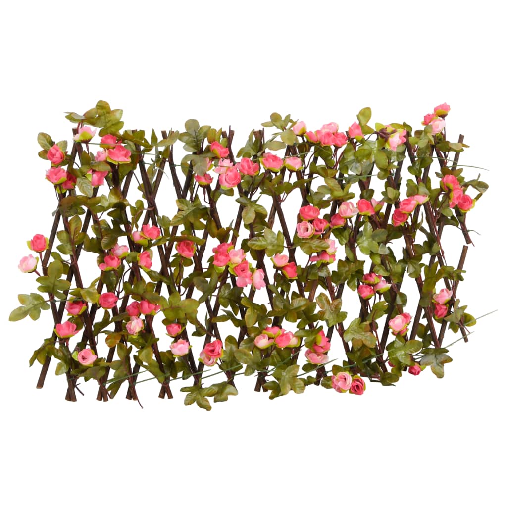 Traliccio Edera Artificiale Espandibile 5 Pezzi Rosa Scuro 180x20cm
