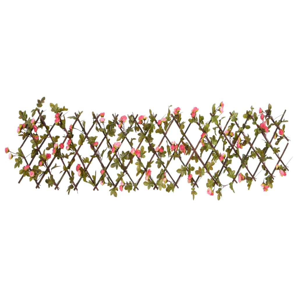 Traliccio Edera Artificiale Espandibile 5 Pezzi Rosa Scuro 180x20cm