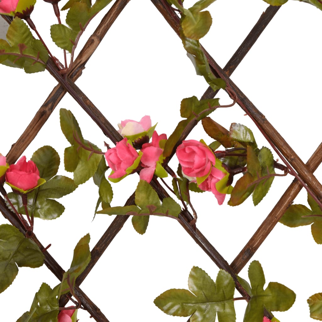 Traliccio Edera Artificiale Espandibile 5 Pezzi Rosa Scuro 180x20cm