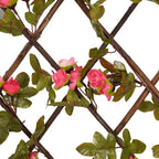 Traliccio Edera Artificiale Espandibile 5 Pezzi Rosa Scuro 180x20cm