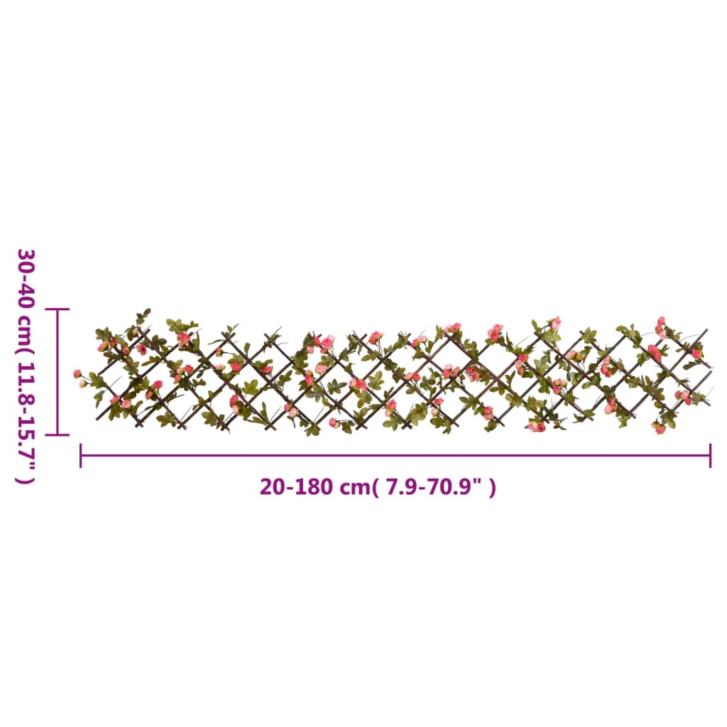 Traliccio Edera Artificiale Espandibile 5 Pezzi Rosa Scuro 180x20cm