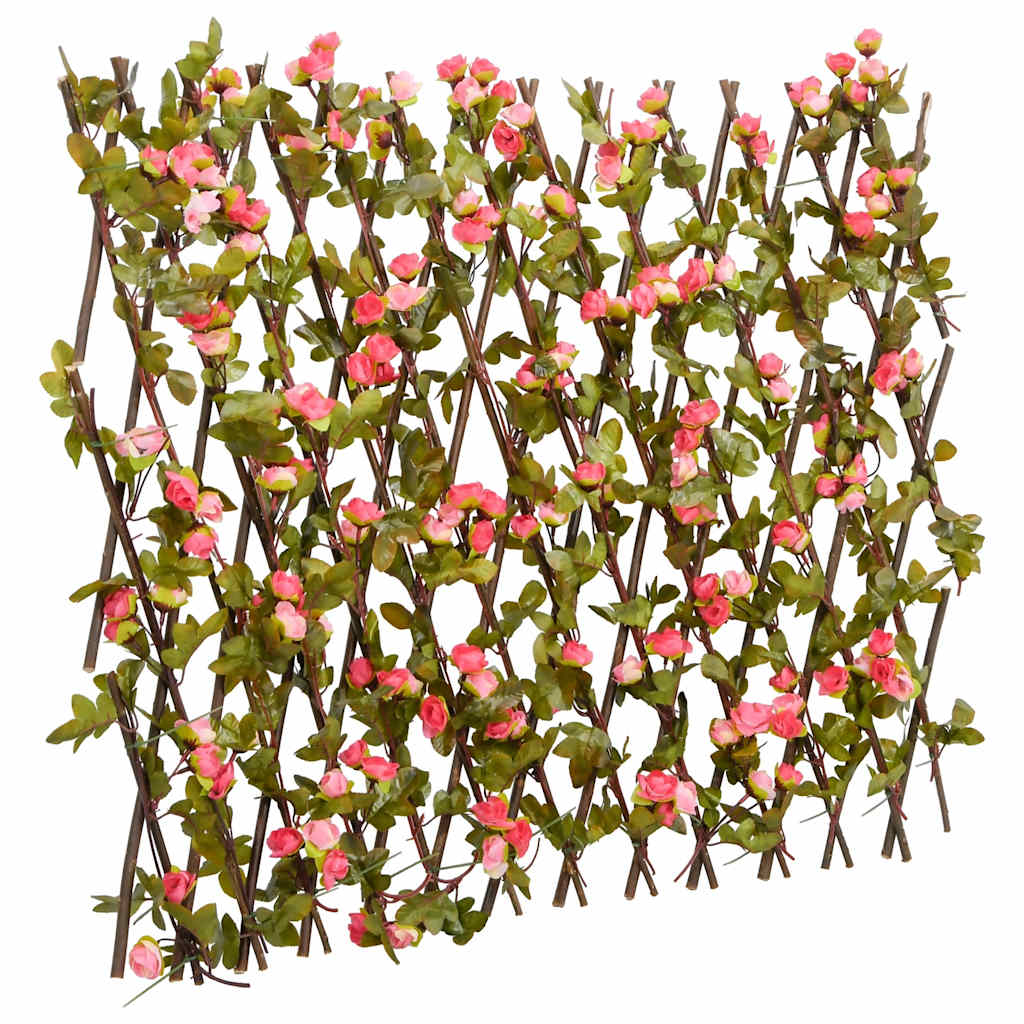 Traliccio Edera Artificiale Espandibile 5 pezzi Rosa Scuro 180x60 cm