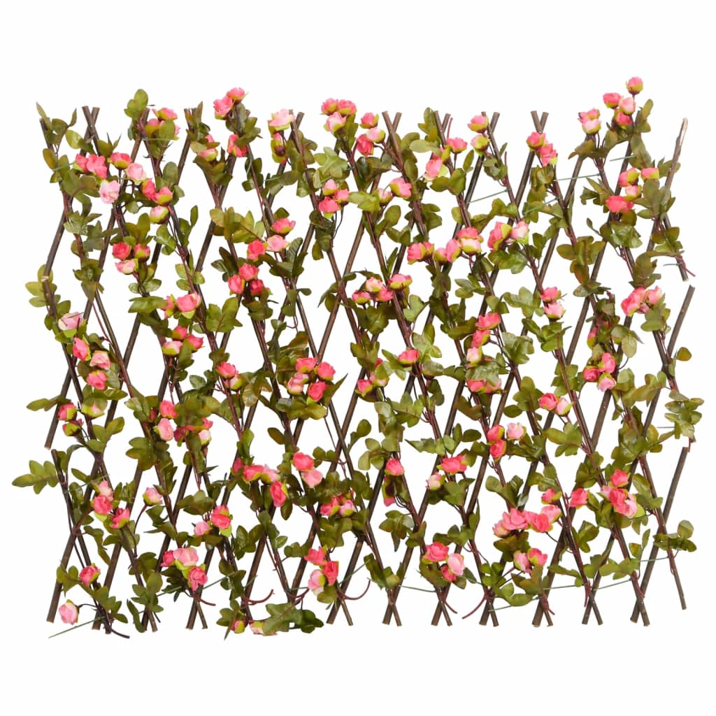 Traliccio Edera Artificiale Espandibile 5 pezzi Rosa Scuro 180x60 cm